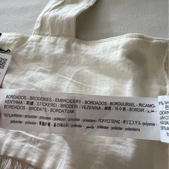 Zara Cream Embroidered Mirror Crop Top - Picture 14 of 16